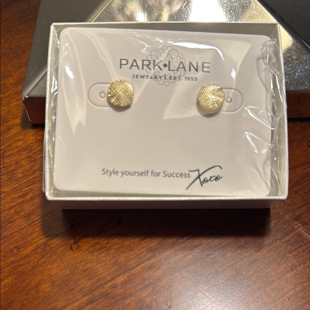 Park Lane Gold Round Stud Earrings